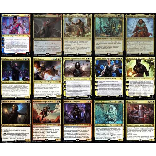 Lot Magic 15 Foils Oversize (Grand Format) Commander Vf - 2015/2017/2018/2019