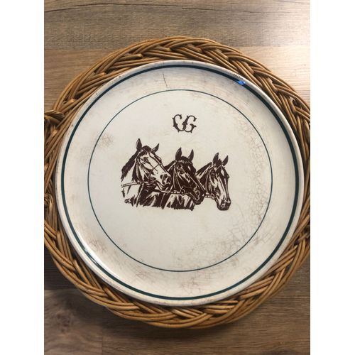 Plat De Service Vintage Chevaux Faïence De Gien Nordez Et Cie Cherbourg