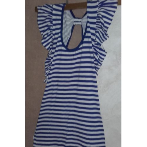 T-Shirt Jennyfer S Rayé Blanc Et Bleu