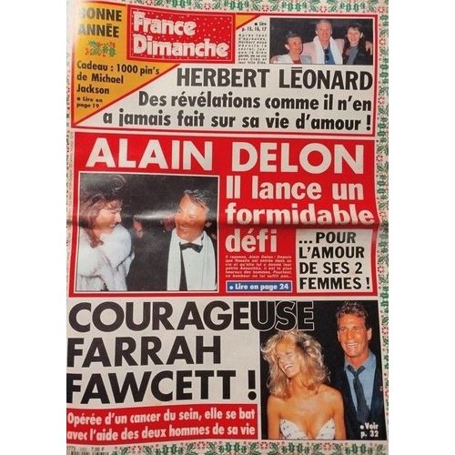 France Dimanche 2365 1991 Alain Delon/Farrah Fawcett/Herbert Leonard/Bardot/Duez/Romy Schneider/Vartan (Petit)