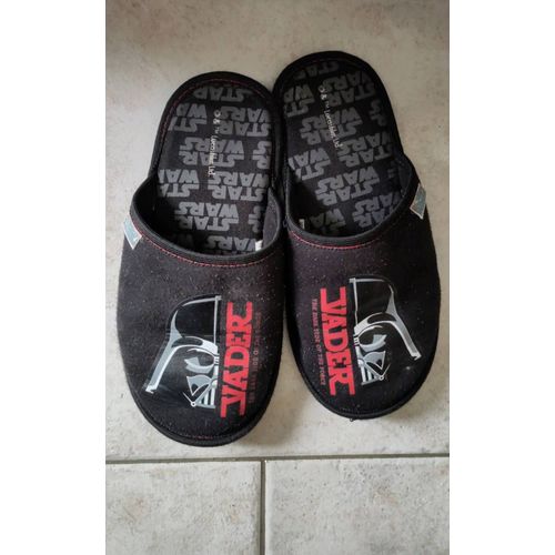 Chausson Dark Vador Vader The Dark Side Of The Force Côté Sombre De La Force Lucas Film 38 Noir & Rouge Collector De Collection Star War Wars Mules Chaussons D'intérieur