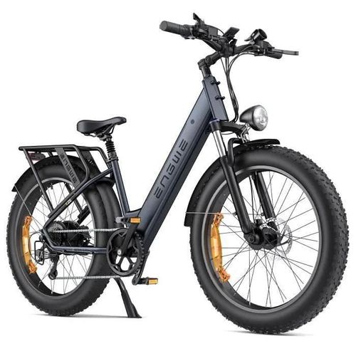 Velo Femme Electrique Vtc Engwe E26 St 26 Pouces Fat Bike De Ville Moteur 250w Autonomie 140km Double Suspension 48v16ah Noir