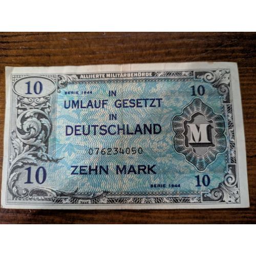 Billet Ancien Allemand 10 Zehn Mark 1944