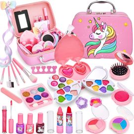 Maquillage Enfant Jouet Filles Set, Lavable Malette Maquillage Jouet pour Enfant, Valise Beauté pour Enfant, Cadeau de Noël Anniversaire Jouet pour Princesse Fille 3 4 5 6 7+ Ans.[G316]
