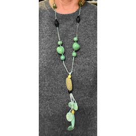 Collier / Sautoir Vert Émeraude Bala Boosté : 53 Cm