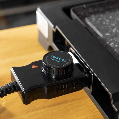 SUBZONAL-Plancha-gril Électrique Tasty&Grill 2000 Inox MixStone. 2000W, Thermostat ajustable, Plaque Antiadhérente pour Griller avec une Surface mixte Plancha et Gril, Revêtement RockStone