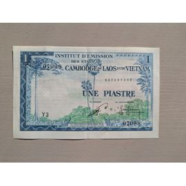 Billet 1 Piastre, Institut D'emission Des Etats Du Cambodge, Du Laos Et Du Vietnam