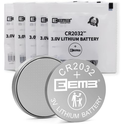 Piles CR2032 Lot de 5 Pile Bouton Lithium CR 2032 3V Ronde Plate Batterie DL2032,ECR2032,LM2032 Haute Performance