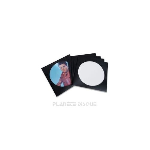 Pochette Cartonnée Laquée Noir Pour Vinyle 33t