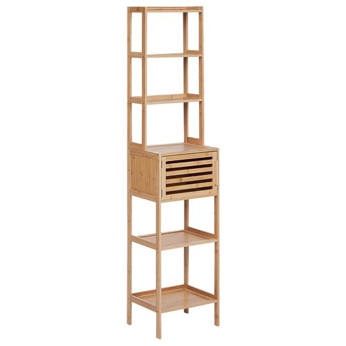 Etagère de salle de bain en bois de bambou clair LEHI
