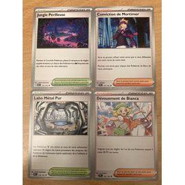 (3267) Jungle Périlleuse + Conviction De Mortimer + Labo Métal Pur + Dévouement De Bianca (Pokemon) 