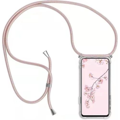 Coque Pour Samsung Galaxy A8 2018 Avec Cordon De Collier, Cover Transparente Silicone Tpu Bumper Etui Housse Avec Cordon Réglable Téléphone Lanyard Case Collier ¿ Or Rose[Wke03896]