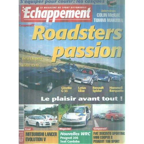 Echappement 371 De 1998 Bmw Z3m,De La Chapelle,Ginetta G33,Lotus Elise,Renault Spider,Hommell Barquette,Ford Cougar 2.5 24v,Fiat Seicento Sporting Abarth,Mini Cooper S,Peugeot 106 Sport,Alfa 156 2.0 T