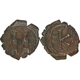 Byzance - Demi-Follis - Justin Ii Et Sophie Assis De Face - Nicomédie - 571 Ad - Grand K - Qualite - 24-361