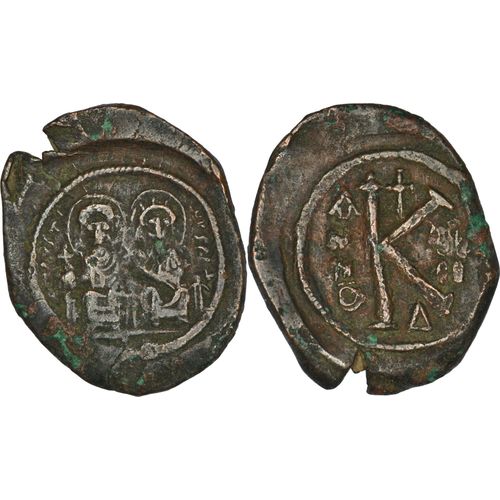 Byzance - Demi-Follis - Justin Ii Et Sophie Assis De Face - Constantinople - 569 Ad - Grand K Ii/Ii ? - Qualite - 24-360