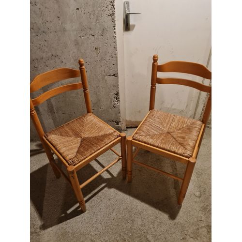 Paire De Chaises Style Rustique (Années 80)