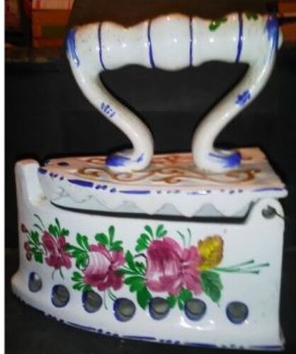 Vintage - Fer A Repasser De Collection - Décor Façon Digoin