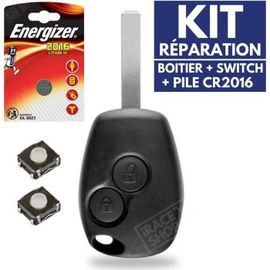 Coque Clé Plip Télécommande Pour Renault Clio 3 Modus Twingo Master Kangoo + Switch + Pile Cr2016 Energizer