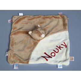 Doudou Ours Nouky Plat Beige Blanc Crème Noukie's