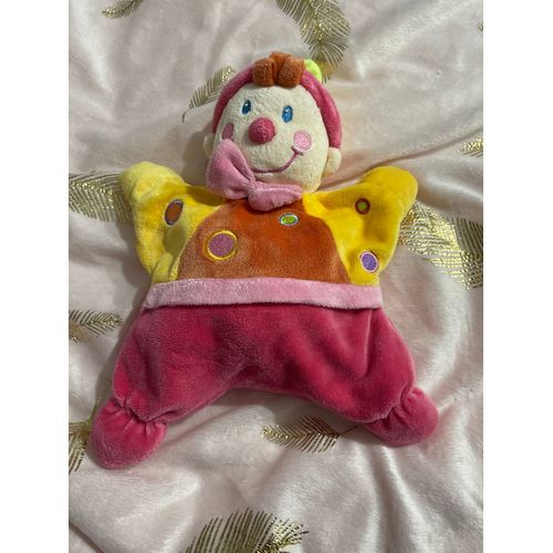 Doudou Semi Plat Clown Kiabi Grelot