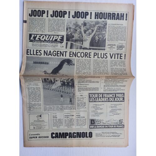Journal L'équipe Du 21 Juillet 1980