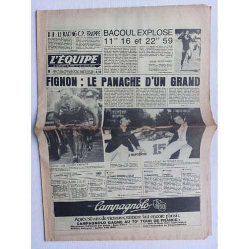 Journal L'équipe Du 25 Juillet 1983