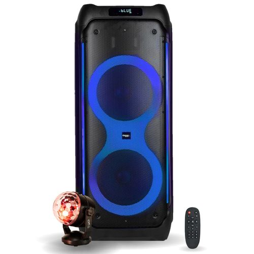 Pack Enceinte Autonome Bluetooth Active USB 1200W COLUMBA1200 - Boule Disco RGB LED Effet Astro Fête Musique Anniversaire DJ