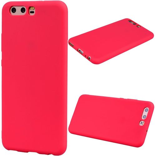 Compatible Pour Huawei P10 Coque, Tpu Silicone Ultra Mince Antichoc Coque Microfibre Coque Coque-Rouge