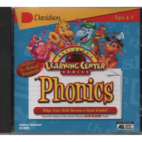 Davidson Learning Center Series Reading Learning Phonics Cdrom 95 3.1