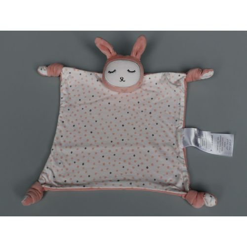 Doudou Lapin Plat Rose Blanc Étoiles Vertbaudet