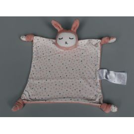 Doudou Lapin Plat Rose Blanc Étoiles Vertbaudet