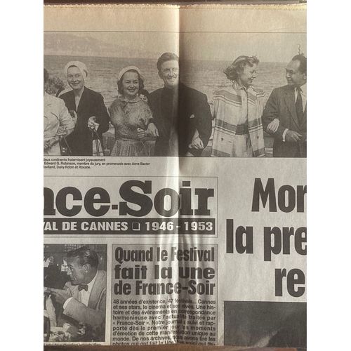 France Soir - Special Festival De Cannes 1946-1953 - Michèle Morgan - Orsinval Welles - Martine Carol - Ray Mailland & Danielle Darrieux - Tyrone Power & Fernand Gravey - Yves Montand - Clouzot…