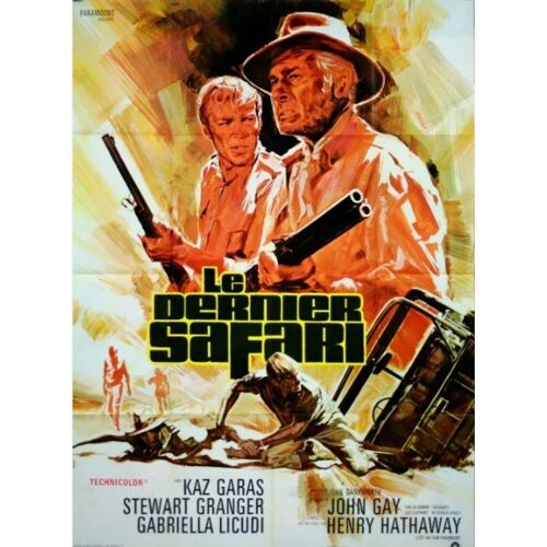 Le Dernier Safari - Affiche Originale De Cinéma - Format 120x160 - De Henry Hathaway Avec Kaz Garas, Stewart Granger, Gabriella Licudi, Johnny Sekka / The Last Safari / Michel Landi - Année 1967