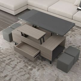 Table Basse Relevable Avec Rangement Couleur Noir Et Gris
