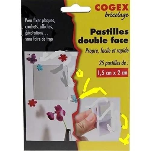 Pastille double face - COGEX - 25 pcs - Blanc - 8 mm