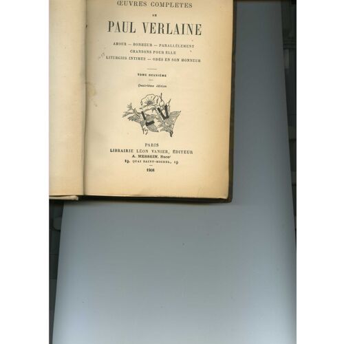 Oeuvres Complètes De Paul Verlaine Tome 2