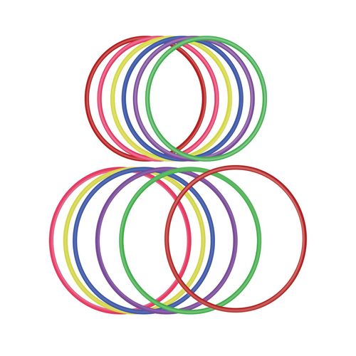 12 Pièces Jeu D'anneau En Plastique Pour Jeu De Lancer D’Anneaux, 18 Et 25cm, Vitesse Et Agilité Jeux De Pratique, Jeux De Fêtes, Carnaval, Jardin, Jeux De Plein Air(2 Tailles, 6 Couleurs)