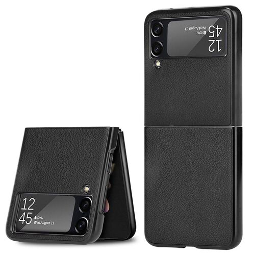 Coque De Téléphone Pliable En Cuir Pour Téléphone Galaxy Z Flip 3 - Noir