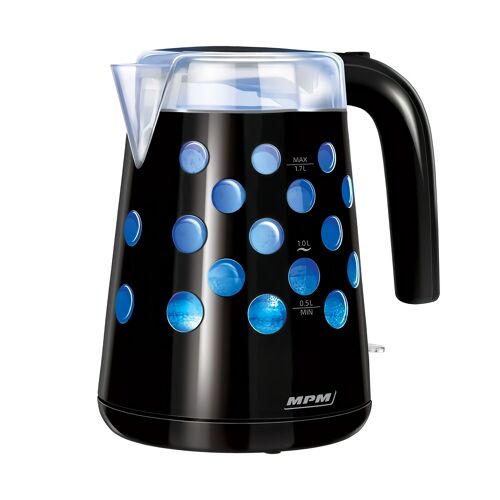 Bouilloire électrique rétro-éclairée 1,7 L sans fil filtre anti-calcaire 2200W MPM MCZ-86
