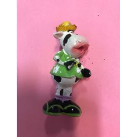 Figurine Vache Debout Habillée Été - Résine 6x2 Cm