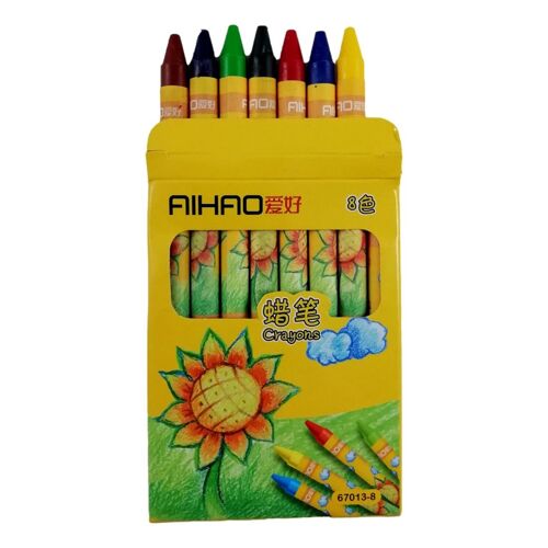 8 Crayons Pastel À La Cire Grasse 8 Couleurs Dessin Coloriage Enfant