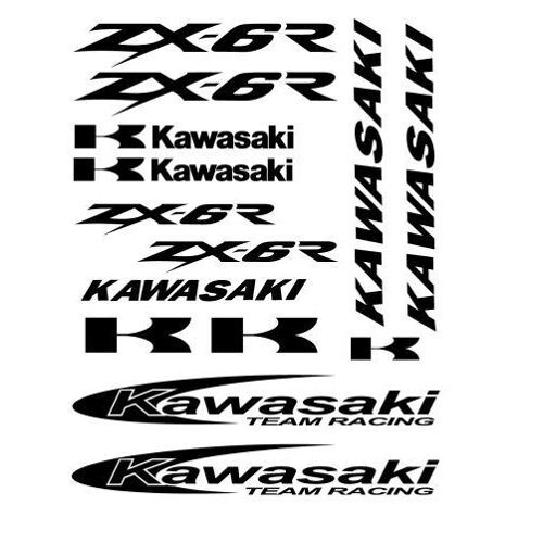 Plaquette Planche De Stickers Autocollants Kawasaki Zx-6r Zx6r