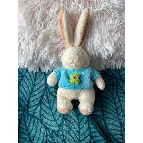 Doudou Peluche Lapin Ajena T-Shirt Bleu