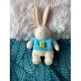 Doudou Peluche Lapin Ajena T-Shirt Bleu