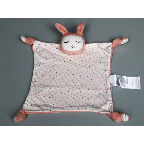 Doudou Lapin Plat Rose Blanc Pois Étoiles Vertbaudet