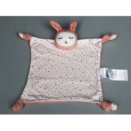 Doudou Lapin Plat Rose Blanc Pois Étoiles Vertbaudet