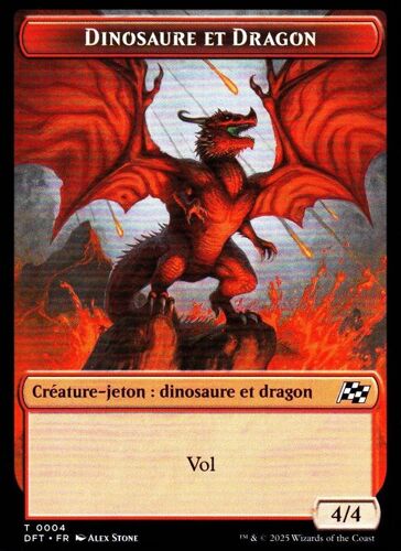 Token - Dinosaure Et Dragon / Trésor - Magic - Aetherdrift Vf - 4/11 - Recto/Verso