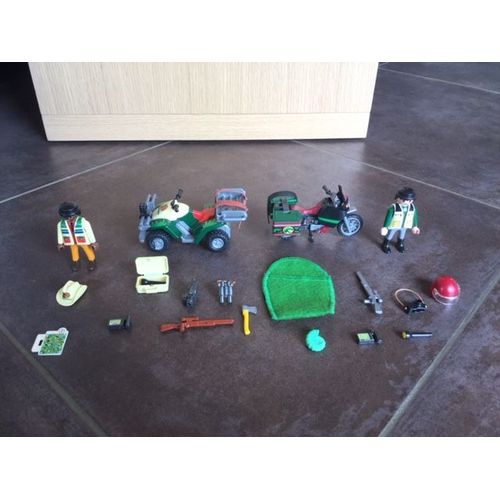 Lot Playmobil Moto Dinos Et Quad Aventure Saurus
