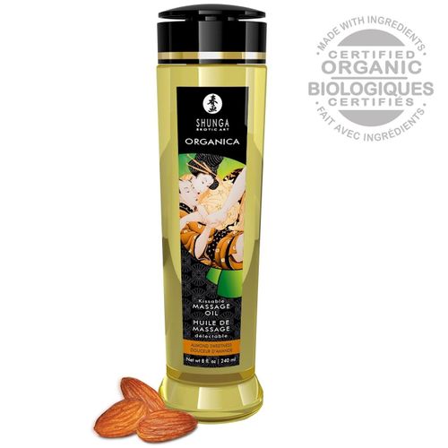 Huile De Massage Biologique Saveur Douceur D'amande - 240 Ml Shunga Erotic Art 