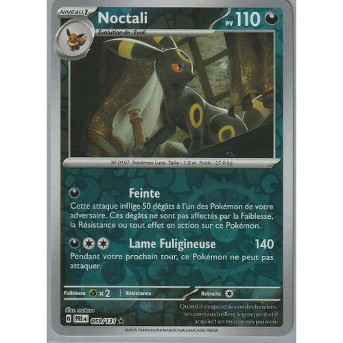 Carte Pokémon - Noctali - 059/131 - Holo-Reverse - Ev8,5 Evolutions Prismatiques